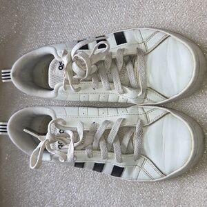 Adidas Classic White Sneakers with Black Stripes